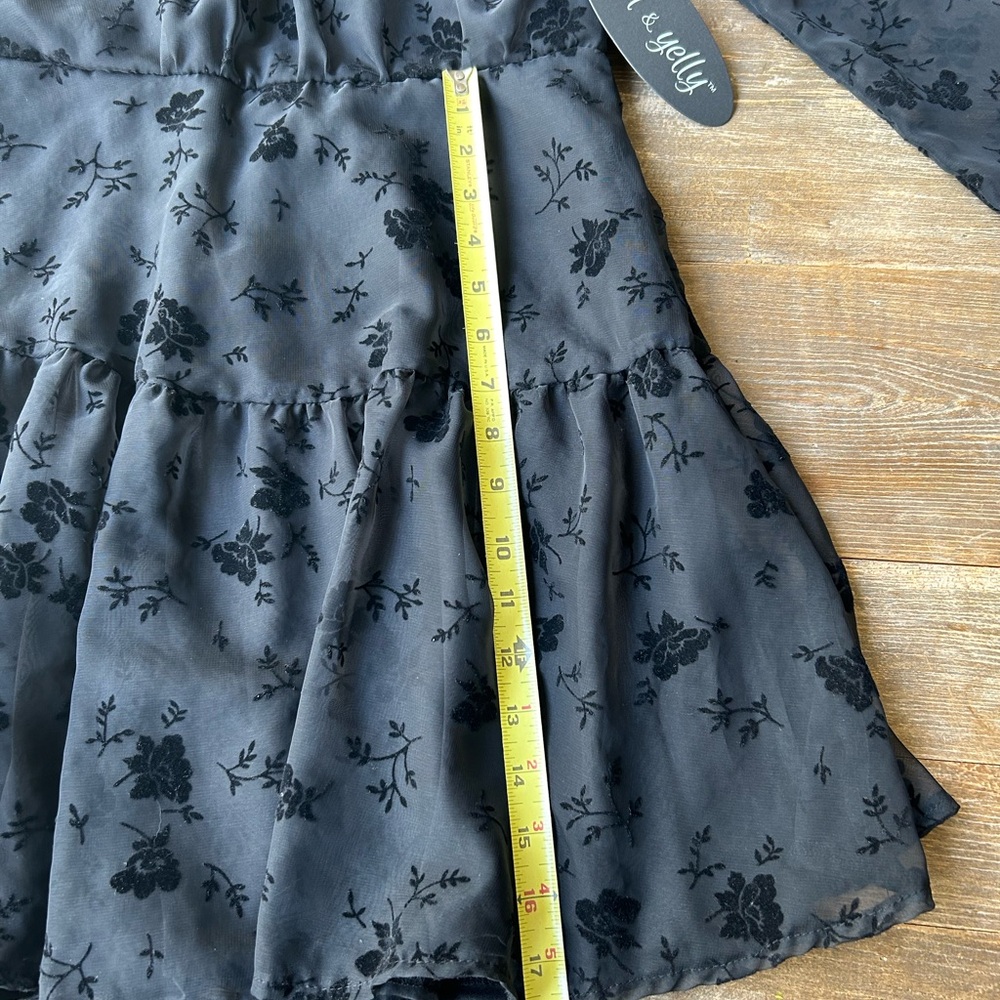 NWT - Girls size 16, pretty black midi dress, tired skirt, 3/4 length sleeve - Picture 11 of 13